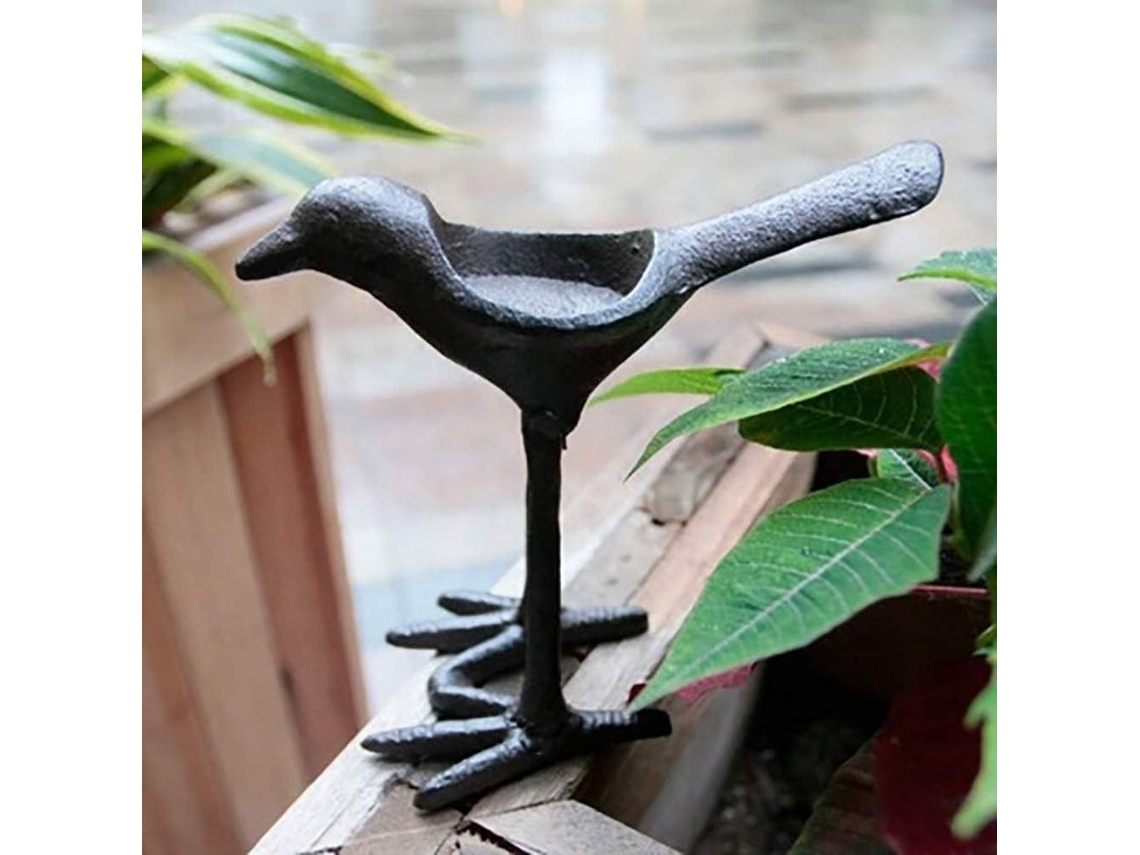 Portavasos De Velas De Ave Con Patas Largas De Hierro Fundido Vintage Negro Para Navidad