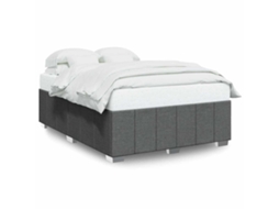 Vidaxl Estrutura De Cama Sem Colchão 140x190 Cm Tecido Cinzento-escuro