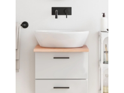Vidaxl Bancada P/ Wc 40x60x2 Cm Madeira Maciça Tratada Castanho-claro