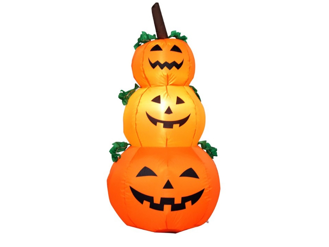 Decoração Halloween Inflável 1.2m 3 Fantasmas Abóbora