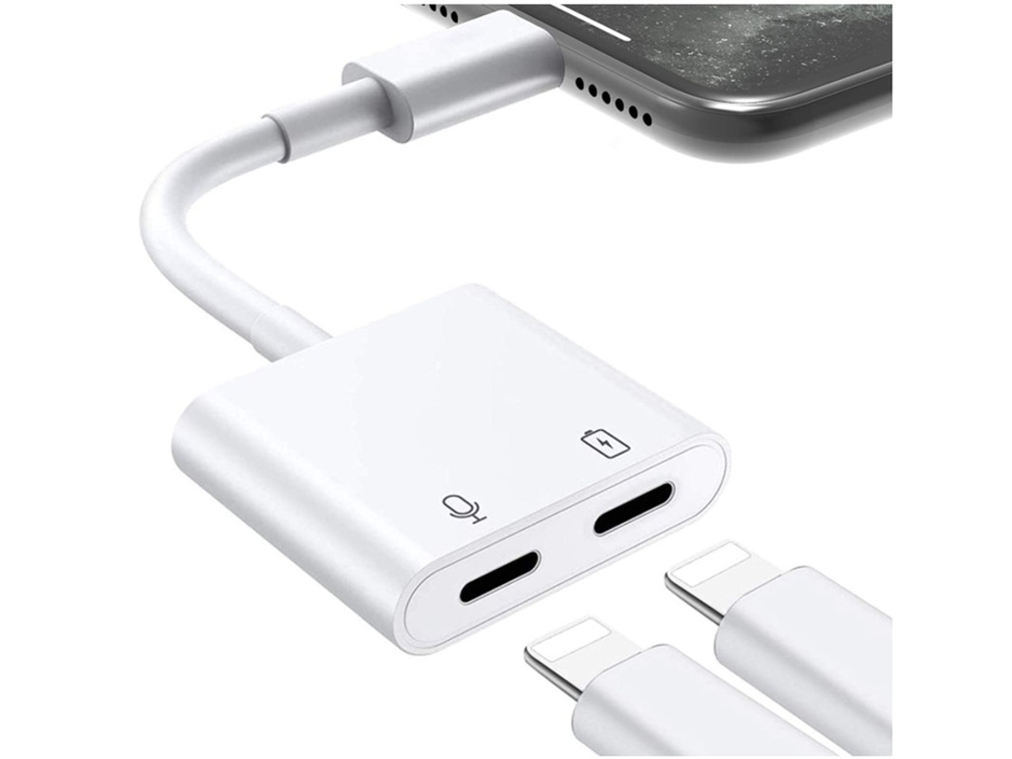 Adaptador De Fone De Ouvido Iphone 12 4 Em 1, Cabo Aux, Divisor De Conexão, Carregamento, Compatível Iphone X, 12 Etc Branco Bestvite