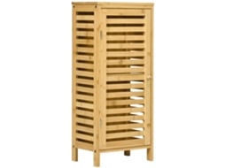 Armário de Banheiro em Bambu com Prateleiras Ajustáveis, 30x19,9x70 Cm, Natural ORBITRA COMMERCE