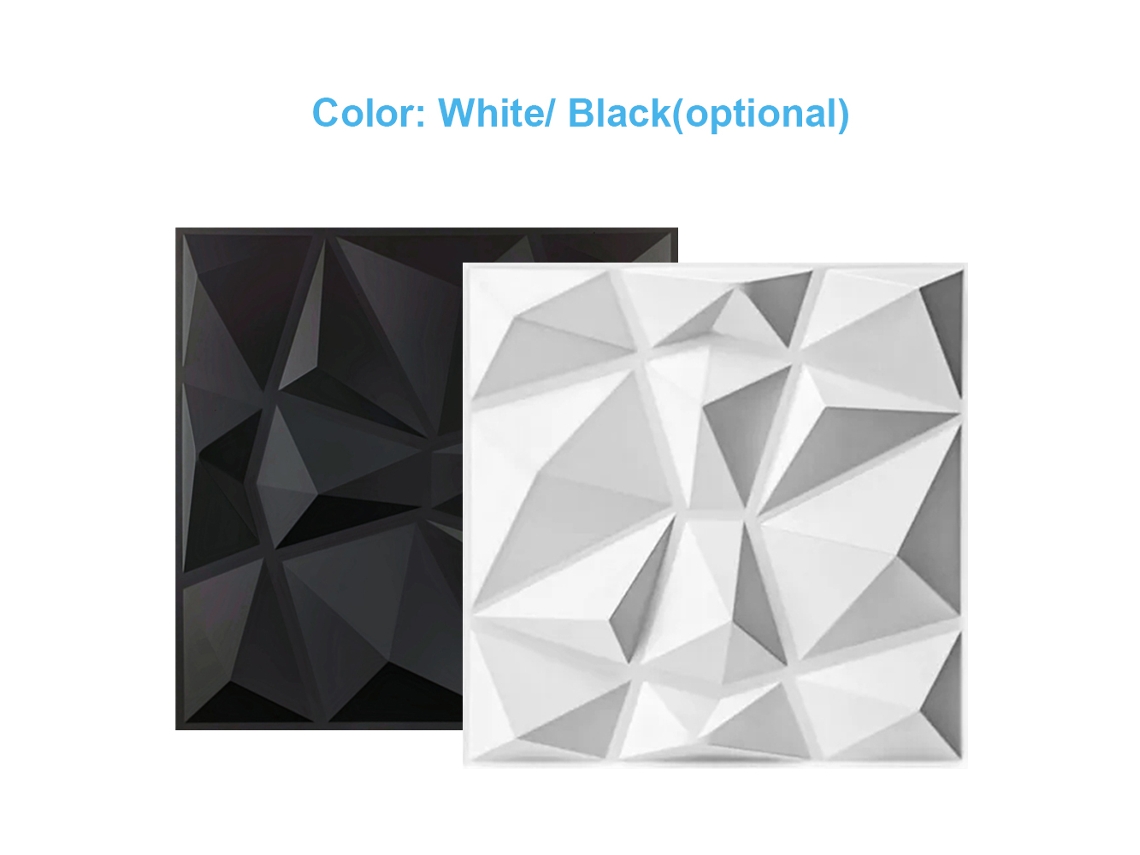 12 Painéis de Parede 3D PVC Textura Diamante 12x12in Fita Dupla Face Casa Escritório S/MARCA