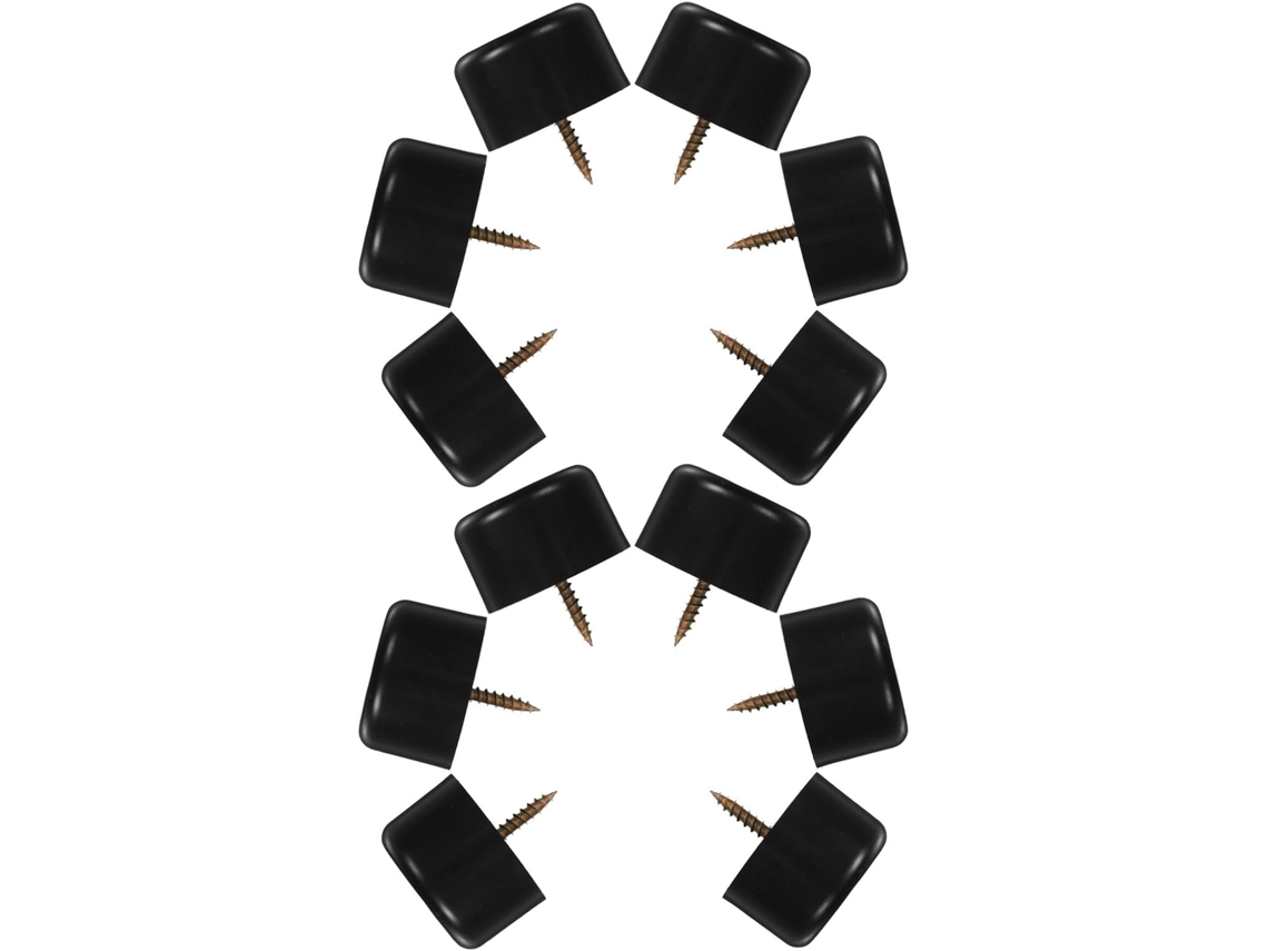 Pés de Plástico Redondos para Móveis, Conjunto 12 Peças, 40x25 Mm, Parafusos Incluídos, Suporte GOKOCO