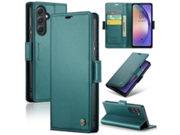 Capa Para Samsung Galaxy A54 5g Borboleta Fivela Litchi Textura De Telefone De Couro Rfid Antirroubo Azul Perolado