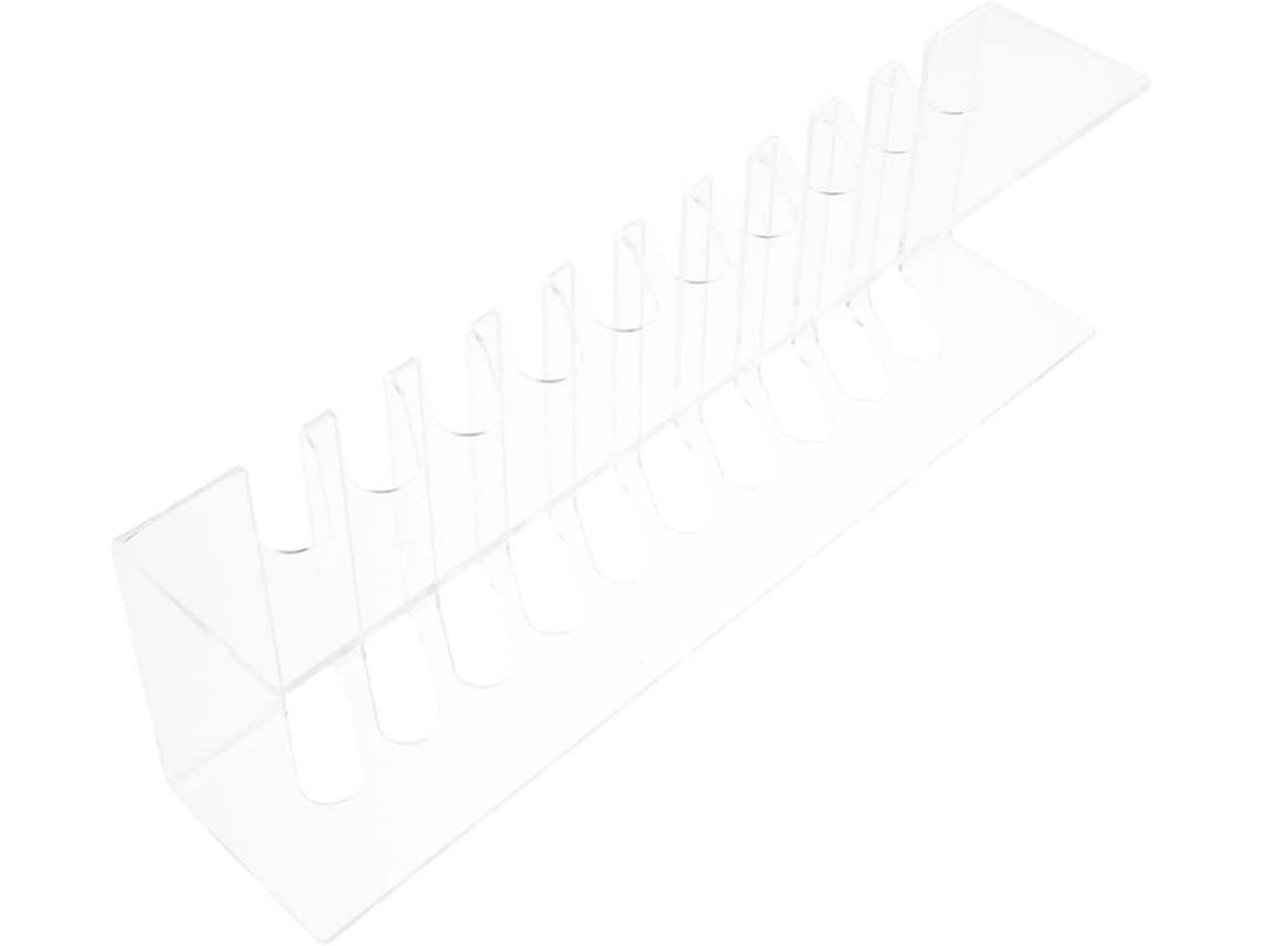 Suporte Retangular Para Celular Em Acrílico Com 10 Compartimentos.
