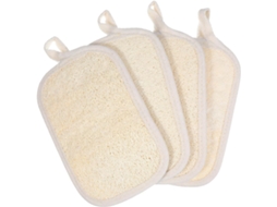 Packove Conjunto De 4-esponjas Bucha Naturais, Esfoliante Corporal Com Elástico, Bucha Para Banho, Rosto, Costas