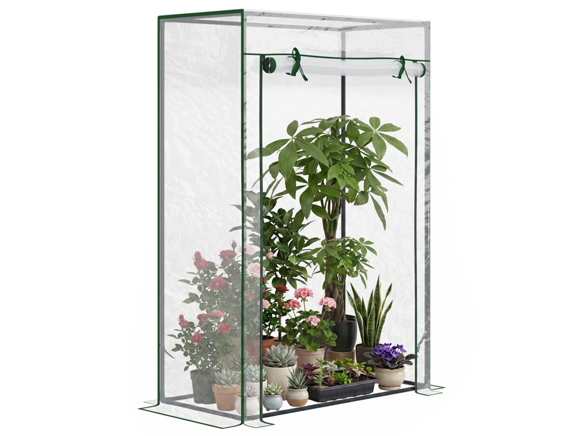 Estufa Com Porta Enrolável E Estrutura De Aço Estufa De Jardim Para Cultivo De Plantas 100x50x150 Cm Transparente