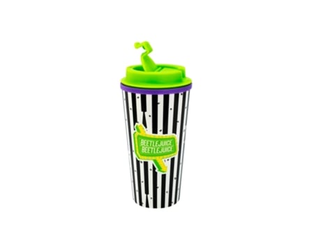 Copo Térmico Com Tampa De Rosca 'Beetlejuice' FILMES E SÉRIES