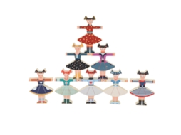 Mali blocos de Equilíbrio de Bonecas Bailarinas de Madeira Brinquedo Montessori Infantil