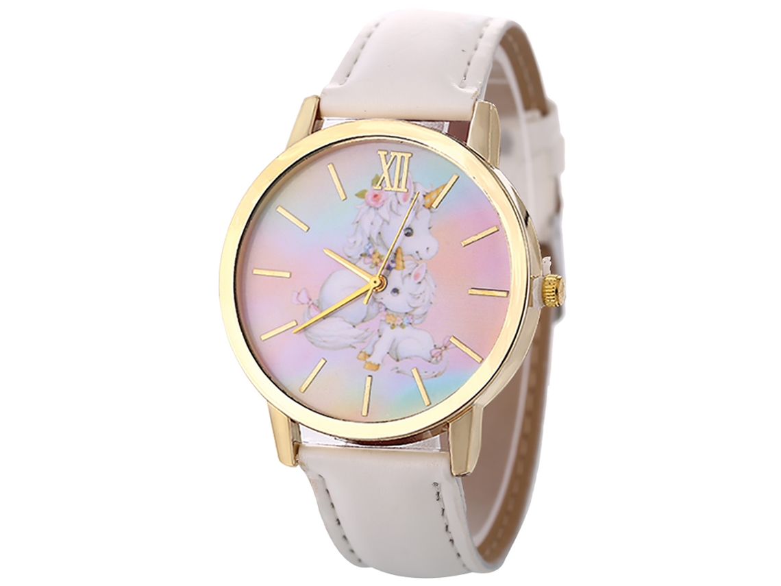 Reloj De Pulsera De Aleación Moda Dial Redondo Analógico Cuarzo Para Mujer (blanco)