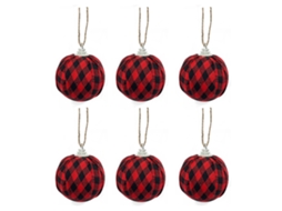 Conjunto Natalino Xadrez Vermelho E Preto 6 Peças 4cm