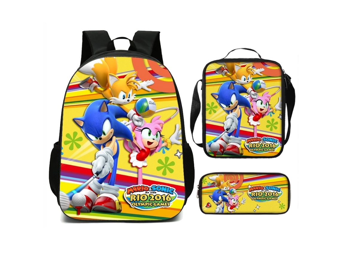 Conjunto De Três Peças De Mochila De Estudante  Mario42*