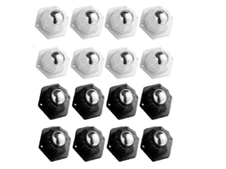 24 Rodízios Pequenos Para Móveis, Rodízios Pequenos Autoadesivos, Rodízios Silenciosos Para Móveis, Preto E Branco Aquaforge