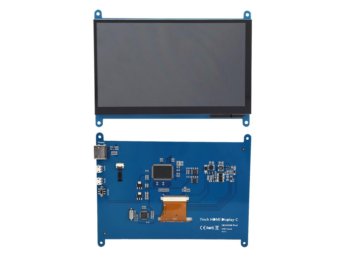 Laxiscreed Tela Touchscreen Hd De 7" 1024x600 Para Raspberry Pi Com Entrada Hdmi