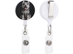 Clipe retrátil Crachá, com estampa de cachorrinho sorridente, ideal para enfermeiras, médicos e funcionários públicos.