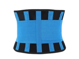Cinta Abdominal Respirável E Aquecida, Macia E Ajustável, Com Suporte Para As Costas, Azul