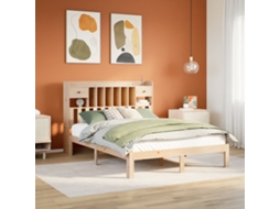 Cama Com Estante Sem Colchão 135x190 Cm Pinho Maciço