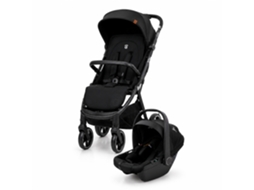 Travel System Asalvo Kibu - Carrinho Ultra-leve, Capota Com Janela, Travão Traseiro - Preto