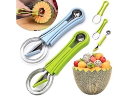 Ssxjv 3 Em 1 Colher De Sorvete De Aço Inoxidável, Cortador De Frutas, Ferramenta Para Esculpir E Cavar Everley891