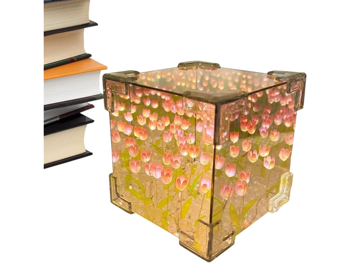Luminária Noturna Tulipa Espelho Em Formato De Flor,