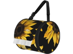 Porta Papel Higiênico Portátil Com Estampa De Girassóis, Alça Ajustável, Design Floral Amarelo, Dobrável, Ideal Para