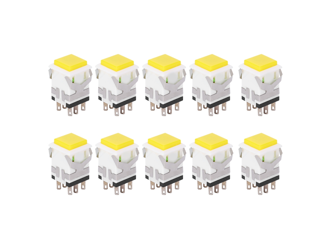 50pcs Botão De Reset Com 6 Pinos Interruptor Push Button Estável Amarelo 5v Plástico Engenharia
