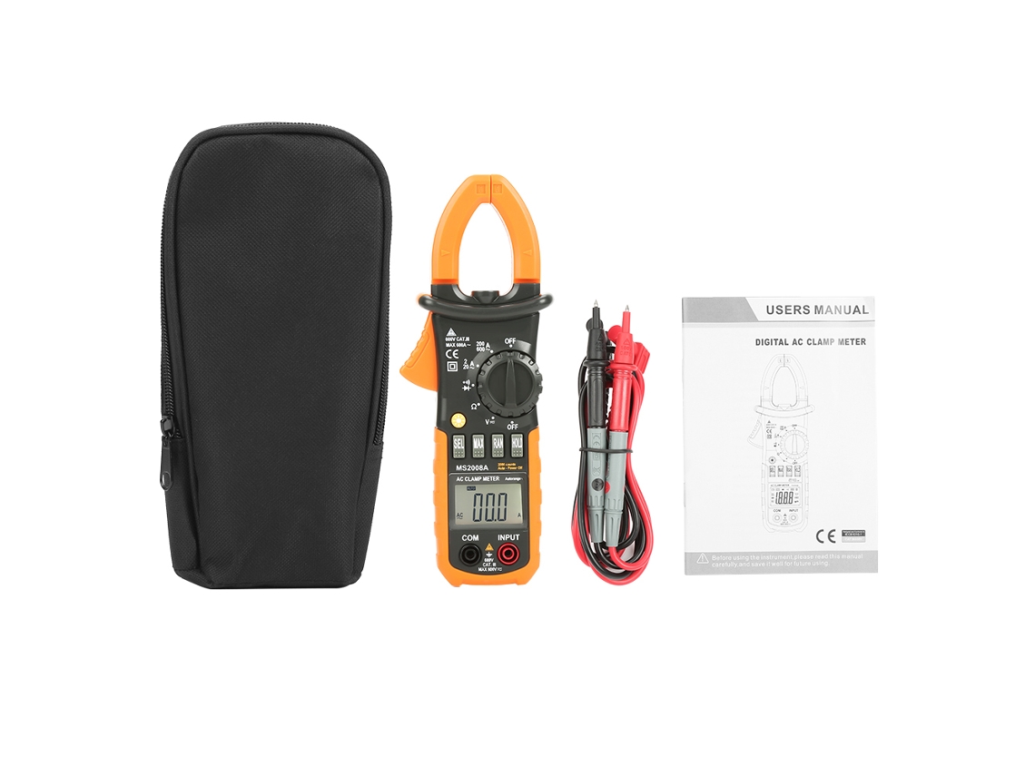 Peakmeter Pm2008a Medidor de Grampo Digital Lcd Portátil para Tensão Ac/dc Diagnóstico Multímetro