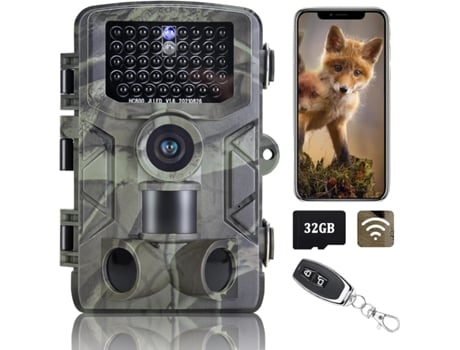 Câmera De Trilha Wifi, Câmera De Jogo 24mp 1080p Com Visão Noturna Ativada Por Movimento E À Prova Dágua Chornus (cinza)