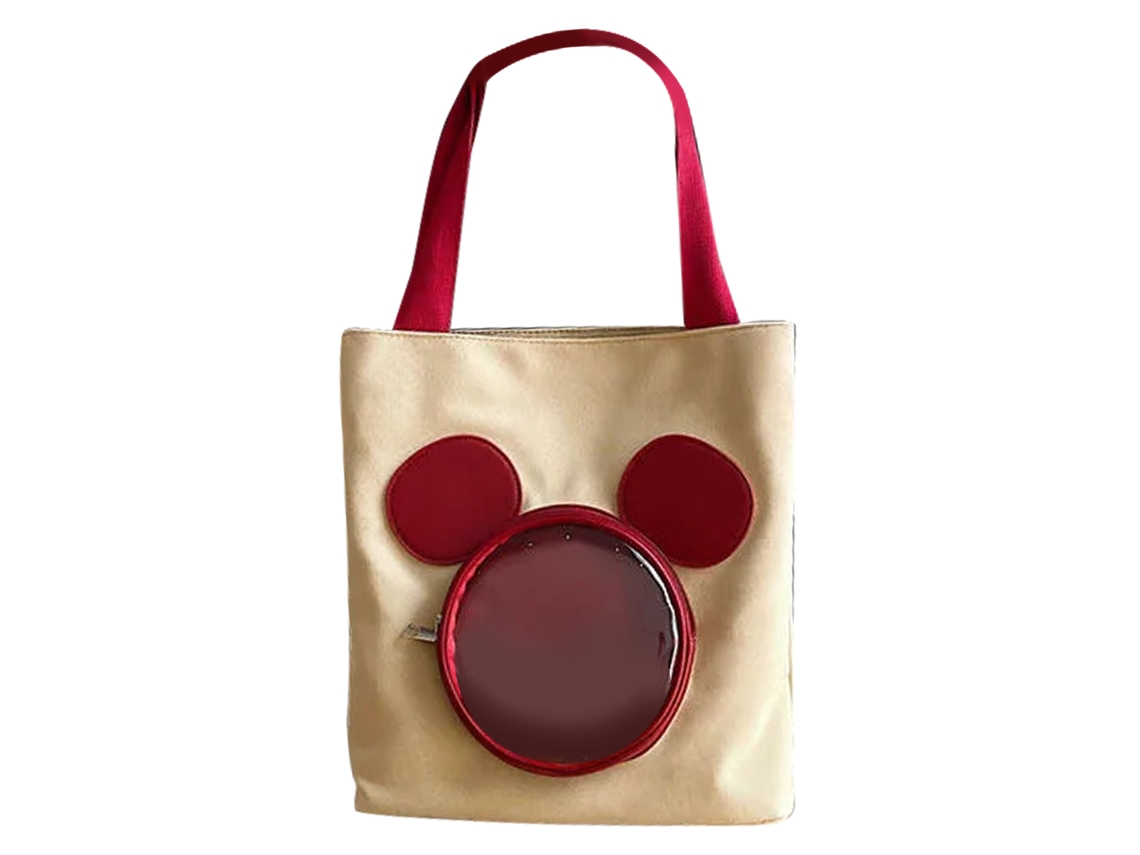 Bolsa de Lona com Desenho Animado Grande Capacidade Bolsa de Ombro Prática para Viagem Trabalho Khaki