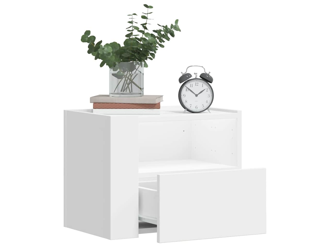 Vidaxl Mesas De Cabeceira De Parede 2 Pcs 45x30x35 Cm Branco