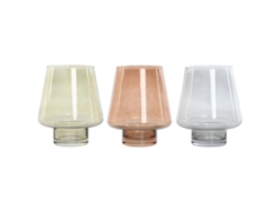 Vaso de vidro moderno Home Esprit Azul Verde Âmbar 14,5 x 14,5 x 18 cm (3 unidades)