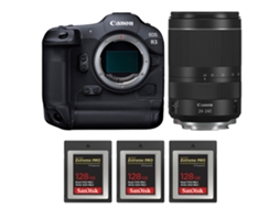 Eos R3 + Rf 24 240mm F/4 6.3 Is Usm + 3 Sandisk 128gb Extreme Pro Cfexpress Type B + Ebook “20 Dicas para Fotos Que Impressionam” CANON