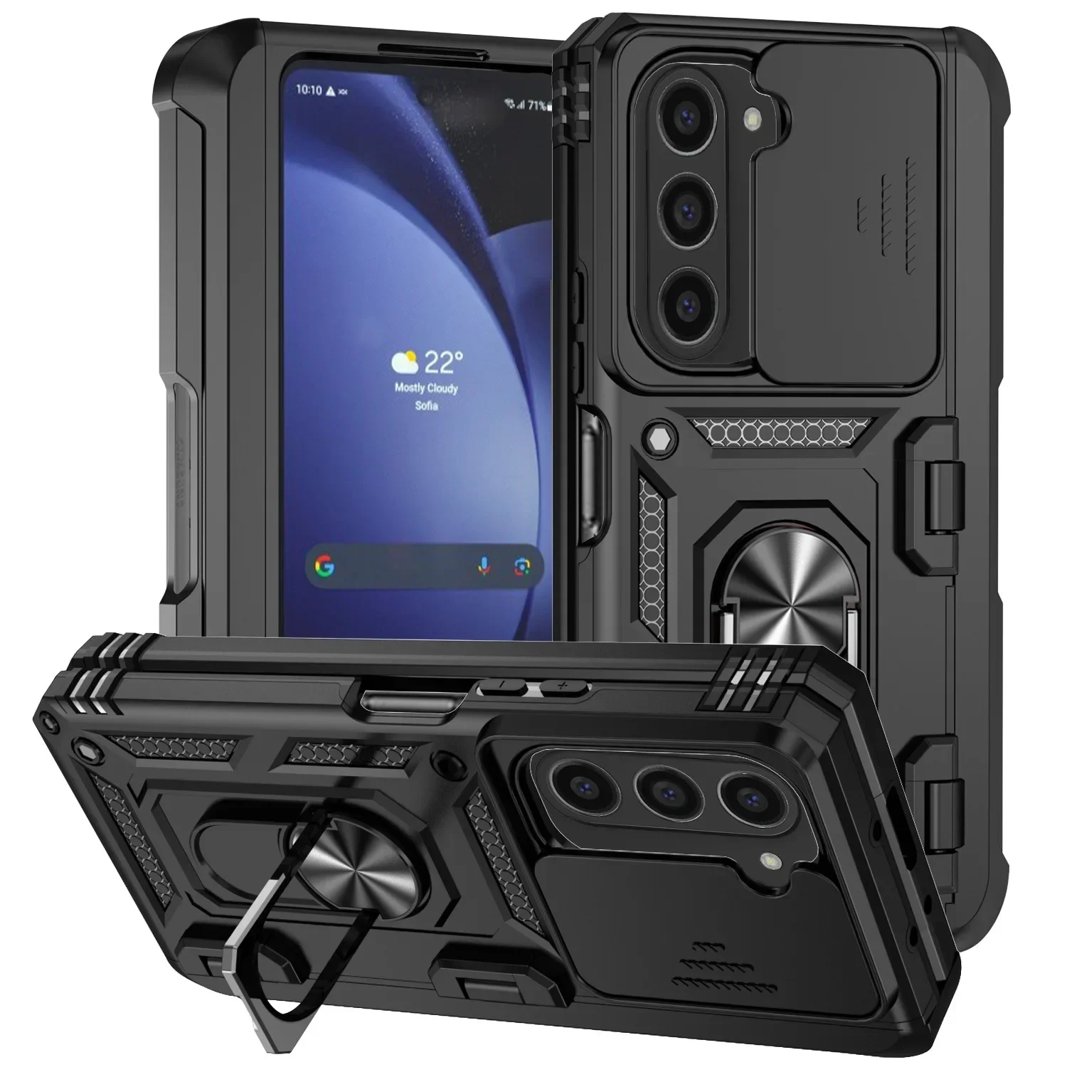(preto, Galaxy Z Fold5) Capa Dobrável Para Celular, Suporte Magnético, Proteção Contra Quedas, Proteção Deslizante Para A Lente.