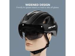 Capacete de bicicleta respirável com luz traseira e óculos magnéticos para uso doméstico e feminino S/MARCA
