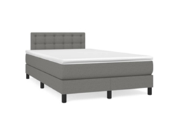 Vidaxl Cama Boxspring Com Colchão 120x190 Cm Tecido Cinzento-escuro
