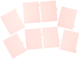 Divisórias de página para fichário com 3 argolas, 8 bases e pés de plástico resistentes, ideais para estudantes e uso geral.