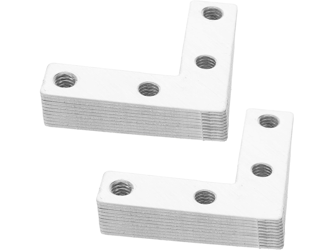 Kit Com 20 Peças De Suportes Canto Em Forma L Shineofi 50x50 Mm Metal Parafusos Para Estabilização Móveis, Ideal Para