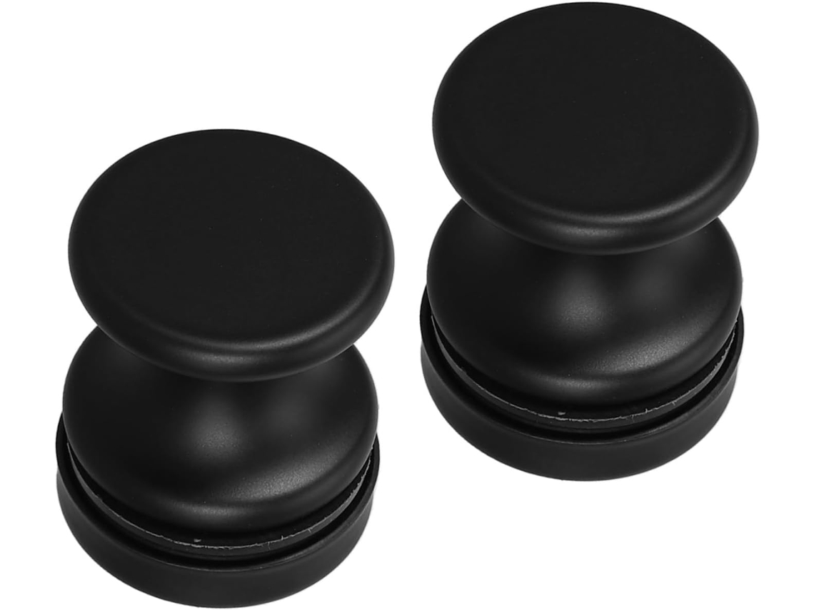 Housoutil 2 Peças Puxador De Porta Box Vidro Em Liga Alumínio Preto, Design Redondo Com Furo Único, Puxador De Um Lado