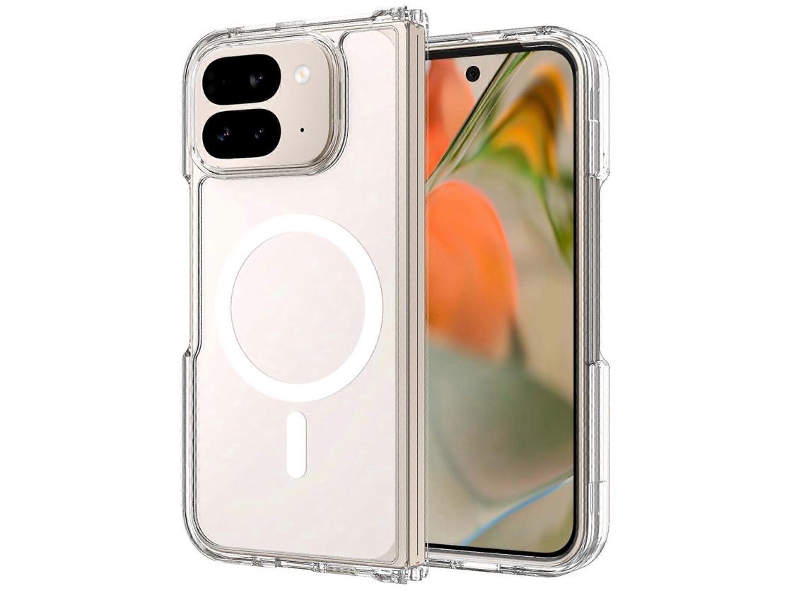Capa Magnética Dobrável Tkdaddy Para Google Pixel 10 Pro, Tpu Pc Transparente, Resistente A Arranhões, 2,0 Mm