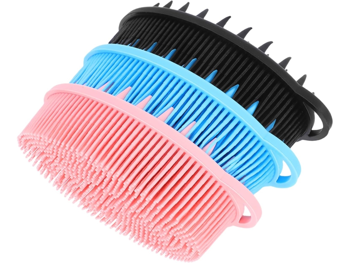 Conjunto De 3 Escovas Silicone Dupla Face Para Banho Chuveiro, Escova Esfoliante Suave Para Corpo E Rosto, E Diversos