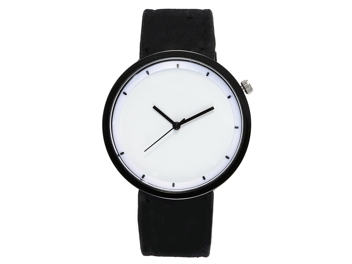 Relógio Unisex de Quartzo com Correia de Pu Fina Vansvar (preto)