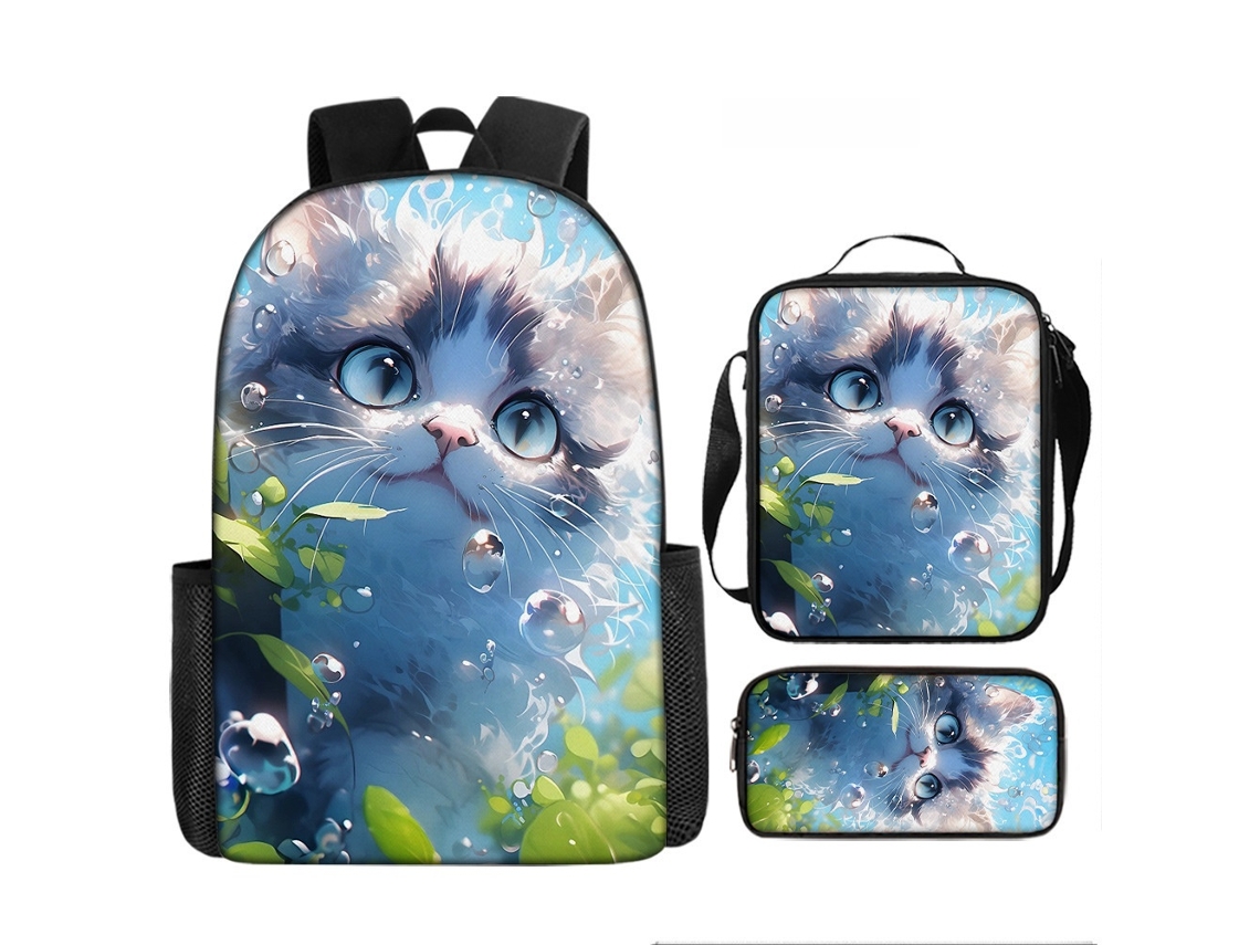 Mochila De Estudante 17 Polegadas - Conjunto 3 Peças Com Estojo E Lancheira Ideal Para Escola (estilo 12)