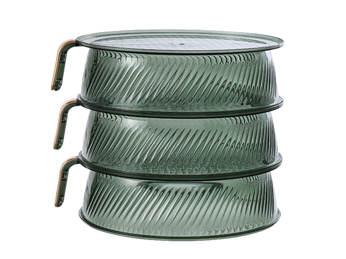 Capa Alimentar Insulada Transparente Verde Empilhável Multicamadas À Prova de Poeira Capa Térmica para Armazenamento de Vegetais 3 Camadas NEVEANCE