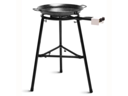 Set Paella Queimador Duplo a Gás 40-20Cm Panela de Paella 46Cm Suporte 3 Pernas BRIEBE Medium