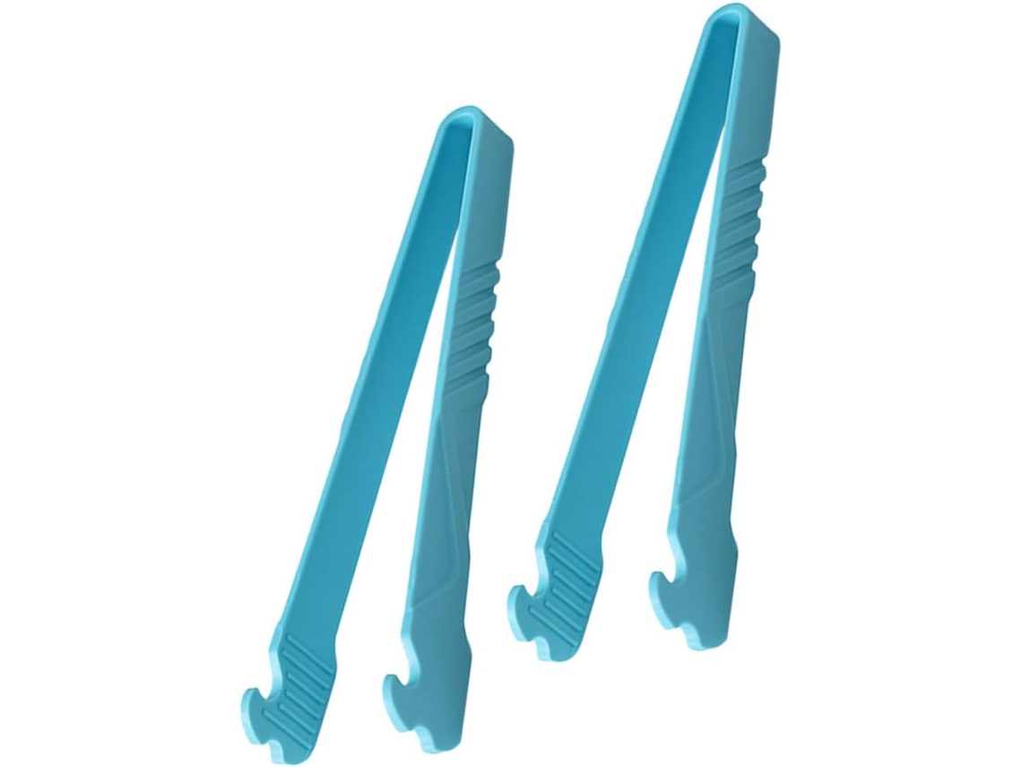 Conjunto De 2 Pinças Cozinha Multifuncionais Nuobesty Em Nylon Azul Lago, Resistentes Ao Calor Para Grelhar, Massas E