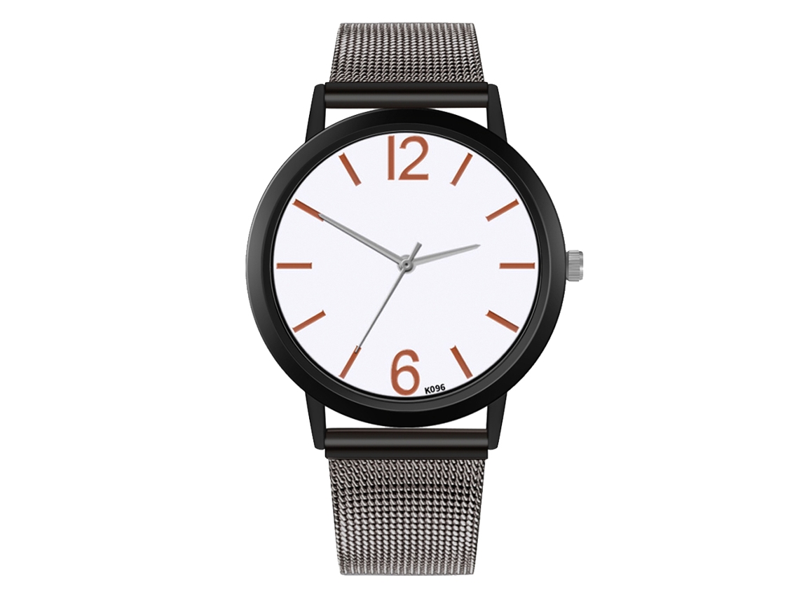 Reloj Analógico De Cuarzo Con Correa De Malla Estilo Lujo Zhoulianfa (gunmetal)