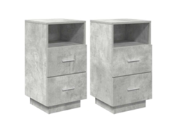 Bedside Cabinet, Bedside Cabinets Vidaxl Cinzeto Madeira Processada (n/a)