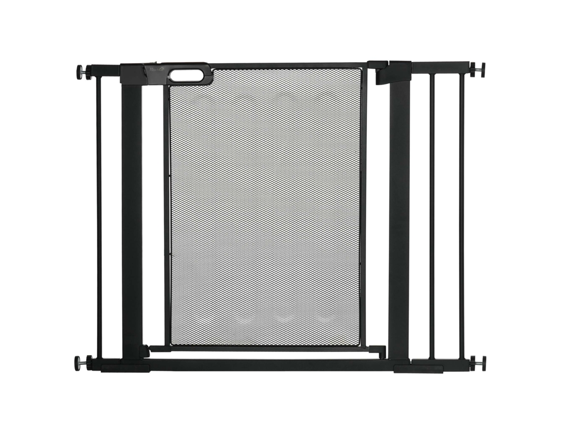 Portão de Escada Portão para Animais de Estimação Portão para Cães, Ajustável de 75 Cm a 103 Cm, Preto Ge