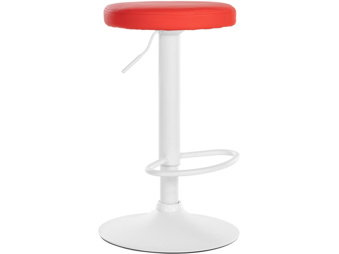 Banco de bar Ponte com revestimento em imitação de pele vermelho/branco CLP